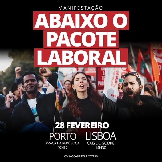 Cartaz sobre a manifestação 